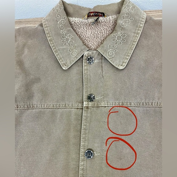 Vintage Gramicci Button Up Floral Embroidered Sherpa-Lined Barn Coat - Size L - Picture 11 of 11